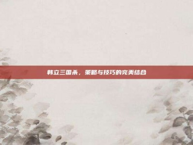 韩立三国杀，策略与技巧的完美结合