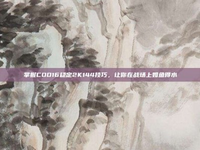 掌握COD16稳定2K144技巧，让你在战场上如鱼得水