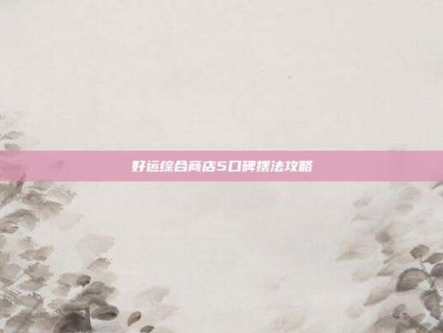 好运综合商店5口碑摆法攻略