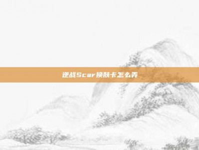 逆战Scar换肤卡怎么弄