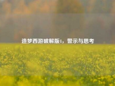 造梦西游破解版4，警示与思考