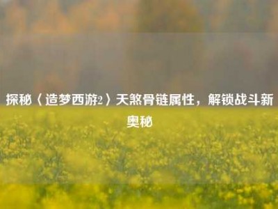 探秘〈造梦西游2〉天煞骨链属性，解锁战斗新奥秘