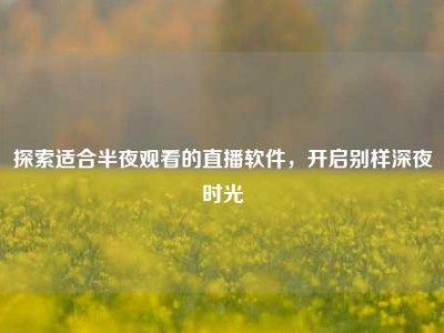 探索适合半夜观看的直播软件，开启别样深夜时光