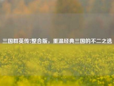 三国群英传7整合版，重温经典三国的不二之选