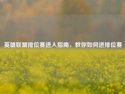 英雄联盟排位赛进入指南，教你如何进排位赛