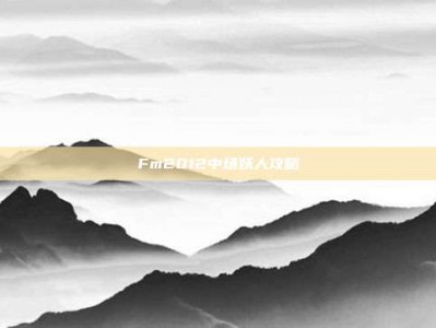 Fm2012中场妖人攻略