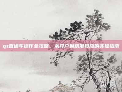 qt直通车操作全攻略，从开户到精准投放的实操指南