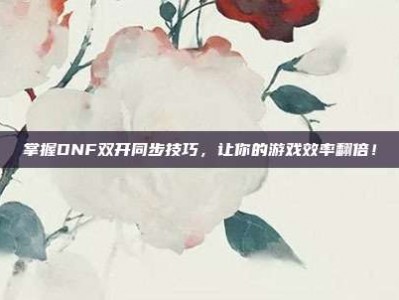 掌握DNF双开同步技巧，让你的游戏效率翻倍！