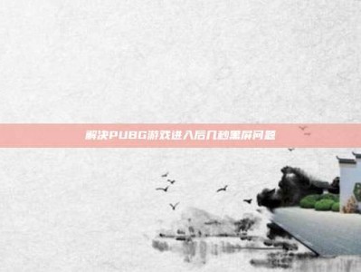解决PUBG游戏进入后几秒黑屏问题