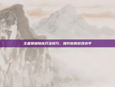 王者荣耀陪练打法技巧，提升你的游戏水平