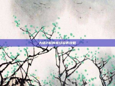 大话2时间宠经验表攻略