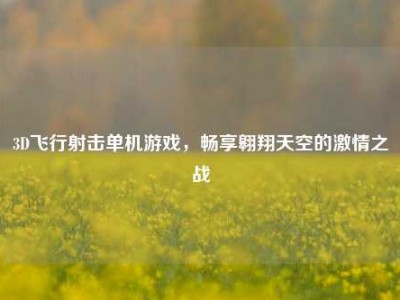 3D飞行射击单机游戏，畅享翱翔天空的激情之战