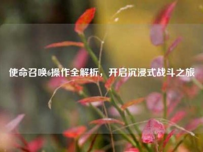 使命召唤6操作全解析，开启沉浸式战斗之旅