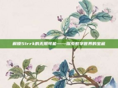 解锁51rrk的无限可能——探索数字世界的宝藏