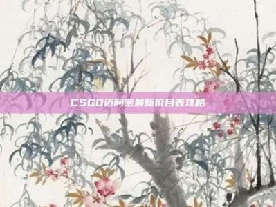 CSGO迈阿密最新价目表攻略