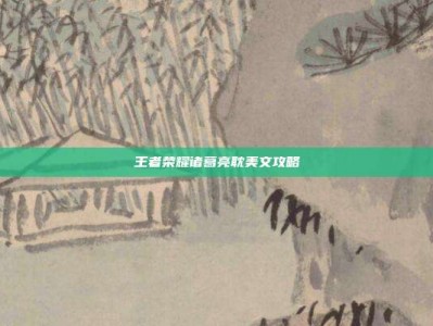 王者荣耀诸葛亮耽美文攻略