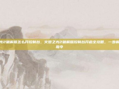 火炬之光2破解版怎么开控制台，火炬之光2破解版控制台开启全攻略，一步解锁隐藏指令