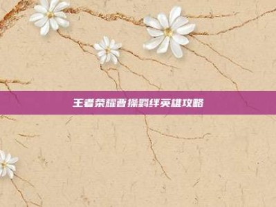 王者荣耀曹操羁绊英雄攻略