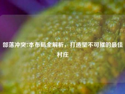 部落冲突7本布局全解析，打造坚不可摧的最佳村庄