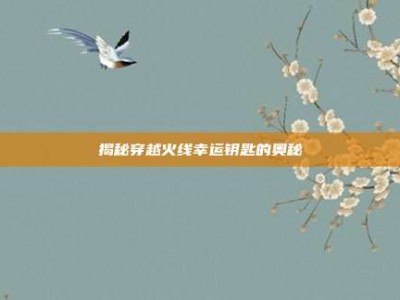 揭秘穿越火线幸运钥匙的奥秘