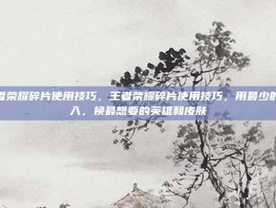 王者荣耀碎片使用技巧，王者荣耀碎片使用技巧，用最少的投入，换最想要的英雄和皮肤