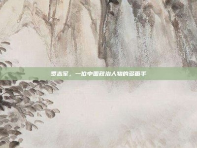 罗志军，一位中国政治人物的多面手