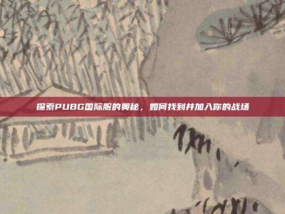 探索PUBG国际服的奥秘，如何找到并加入你的战场