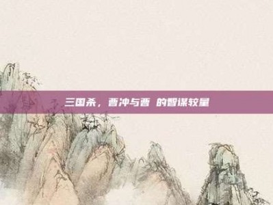 三国杀，曹冲与曹叡的智谋较量