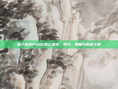 深入探索PUBG死亡竞技，技巧、策略与胜利之道