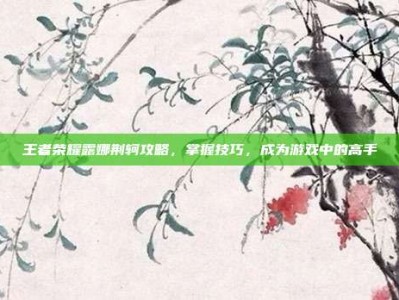 王者荣耀露娜荆轲攻略，掌握技巧，成为游戏中的高手
