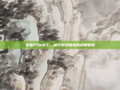 掌握24b补丁，提升游戏体验的终极指南