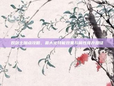 奴剑士加点攻略，最大化技能效果与属性提升路径