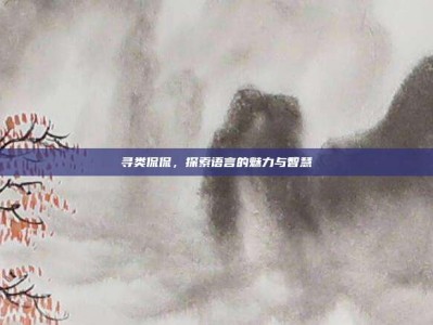 寻类侃侃，探索语言的魅力与智慧