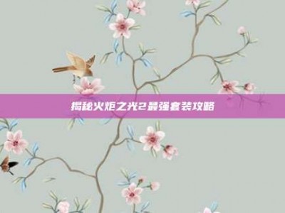 揭秘火炬之光2最强套装攻略