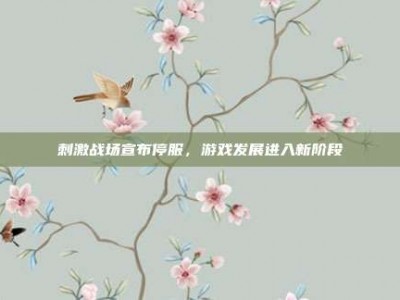刺激战场宣布停服，游戏发展进入新阶段