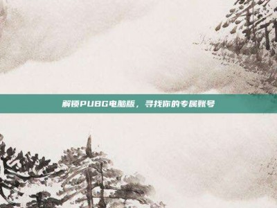 解锁PUBG电脑版，寻找你的专属账号