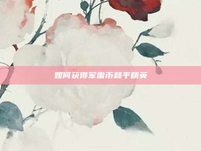 如何获得军需币和平精英