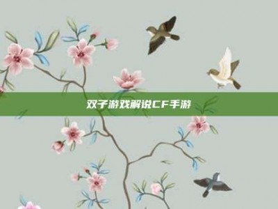 双子游戏解说CF手游