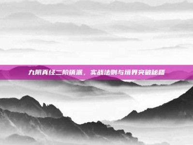 九阴真经二阶镇派，实战法则与境界突破秘籍