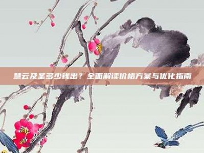 慧云及圣多少钱出？全面解读价格方案与优化指南