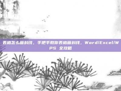 表格怎么画斜线，手把手教你表格画斜线，Word/Excel/WPS 全攻略