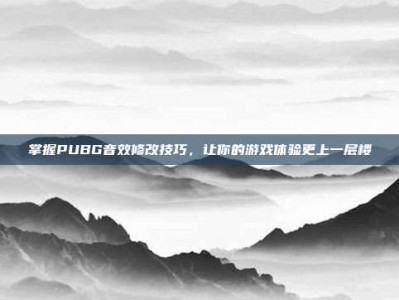 掌握PUBG音效修改技巧，让你的游戏体验更上一层楼