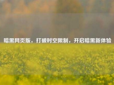 暗黑网页版，打破时空限制，开启暗黑新体验