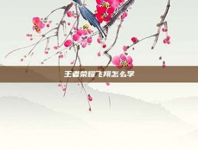 王者荣耀飞翔怎么学