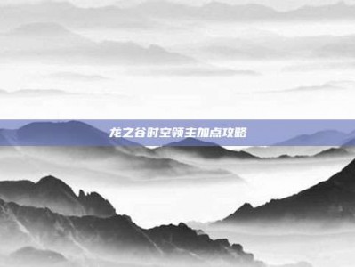 龙之谷时空领主加点攻略