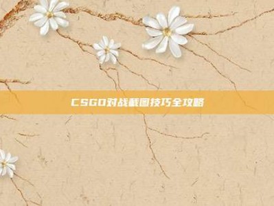 CSGO对战截图技巧全攻略