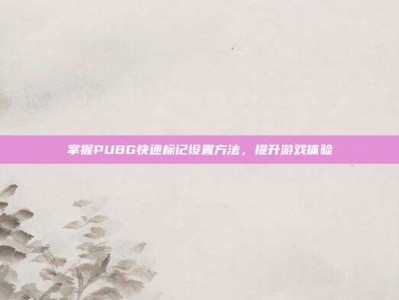 掌握PUBG快速标记设置方法，提升游戏体验