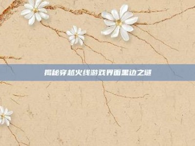 揭秘穿越火线游戏界面黑边之谜