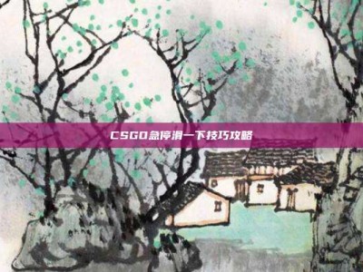 CSGO急停滑一下技巧攻略