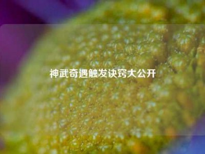 神武奇遇触发诀窍大公开